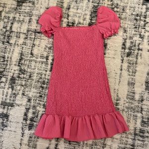 Pink zara ruched mini dress